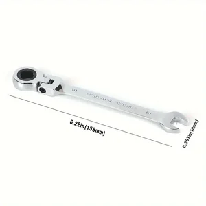 Key Drehstilschlüssel, englisches Schlüsselwerkzeug, 72 Zähne -Drehkreuze, flexibler Kopf, Spiegelfinish, 10 mm 8 Hauptverkaufsspiegel schwarz - №1