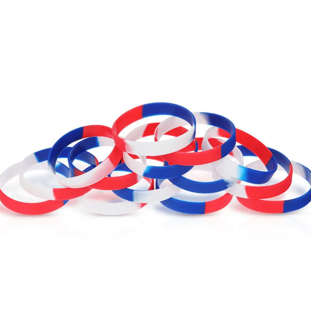 

5 шт. силиконовых браслетов ко Дню независимости, экологичные, водонепроницаемые, унисекс, спортивные браслеты, сувениры для вечеринок, украшения для рук для мужчин и женщин