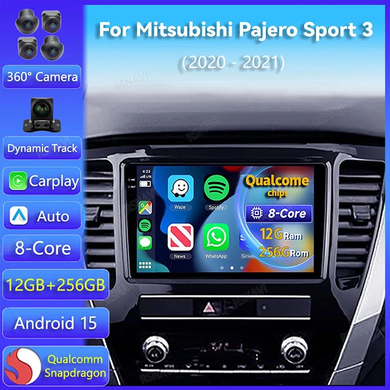 

Автомобильный радиоприемник Android 15 Carplay Auto для Mitsubishi Pajero Sport 3 2020 2021, мультимедийный DSP, 2Din, видеоплеер, головное устройство, стерео GPS