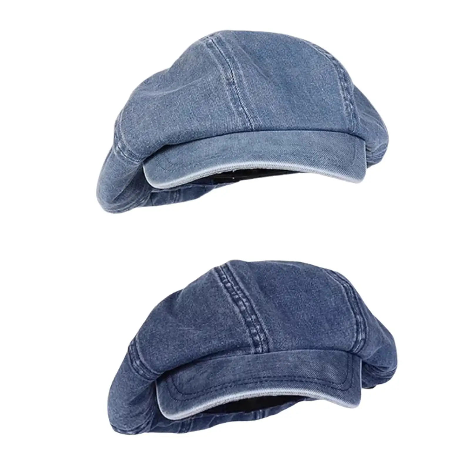 ผู้หญิง DENIM Beret หมวกคนขับรถแท็กซี่หมวกสไตล์วินเทจสไตล์สบายๆจิตรกรหมวก Beret หมวกสําหรับเดินทางขับรถช้อปปิ้ง