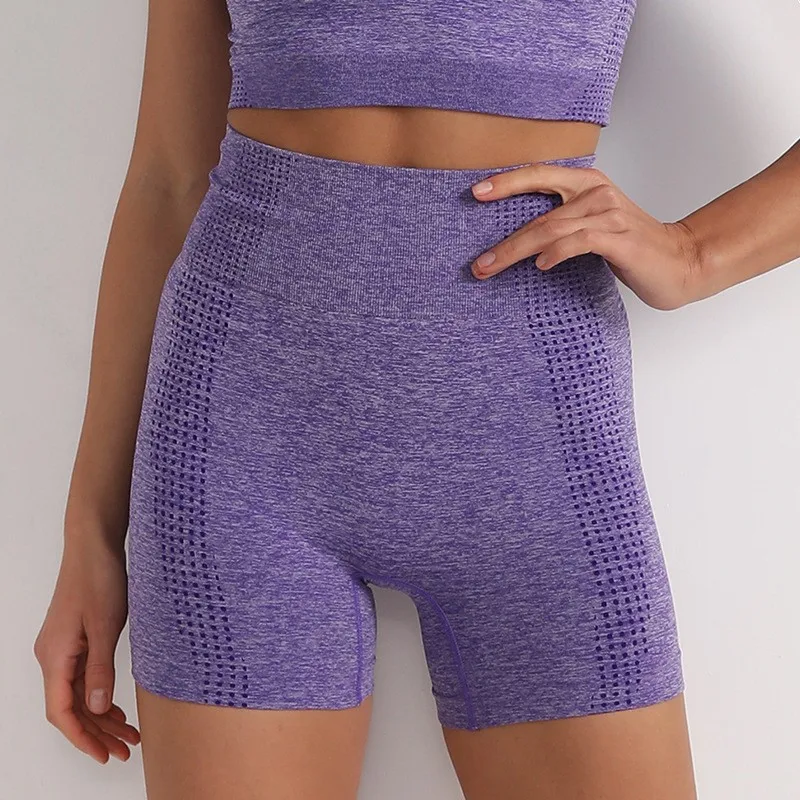 Seamless Yoga Shorts For Women High Waist Tights Push Up Fitness High elasticity Workout Running Shorts