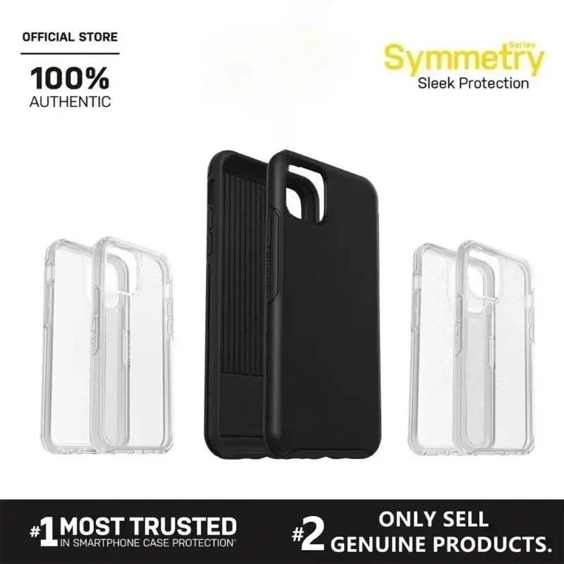 FOR IPHONE CASE  iPhone 14 Pro Max 14 Pro 14 Plus 14 13 12 11 Pro MaxOTTER  Symmetry Box  Black / Clear Series Case Otter