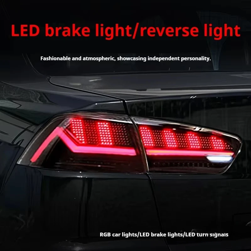 FT Car Lights For Lancer EVO RGB Taillights 2008-2018 LED Tail Lamp Dynamic Turn Signal Light Car Taillights Assembly
