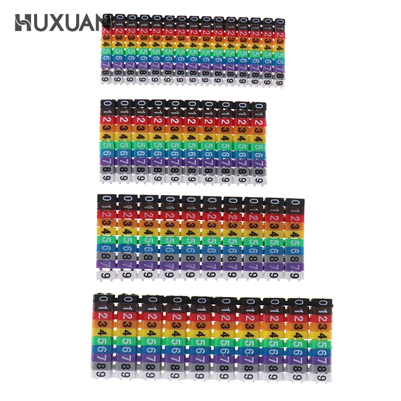 100/150pcs/lot Cable Markers Colourful C-Type Marker Number Tag Label For 2-3mm Wire New