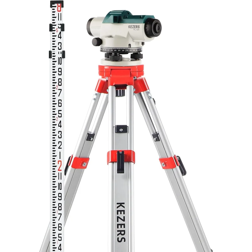 

Automatic Optical Level Kit with Tripod,Self-Leveling Magnetic Dampened Compensator and Transport Lock,Aluminum Survey Tripod