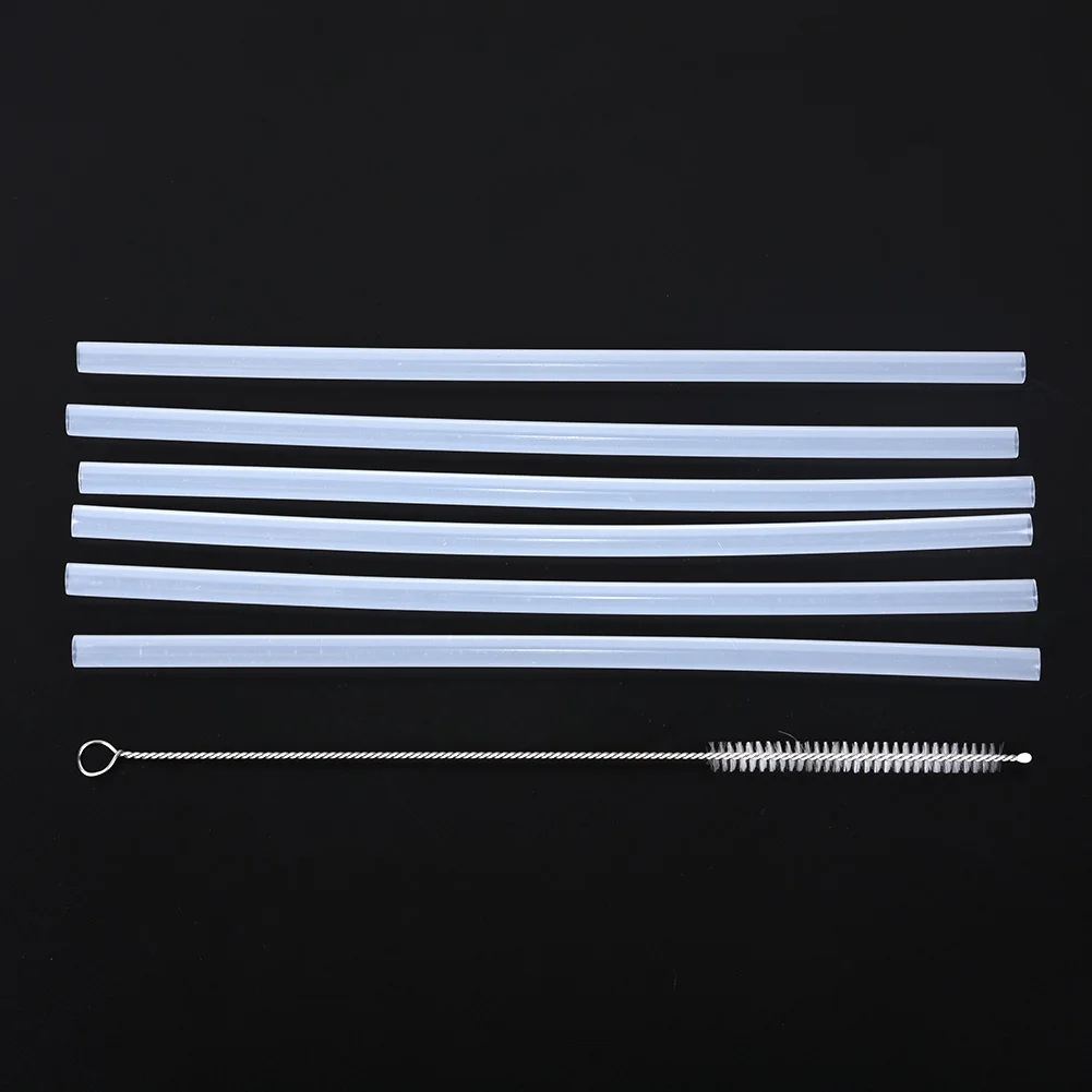 1 Set Outdoor Riding Straw Accessories Replacement 6x Straws +1x Cleaning Brush Set For Hydro Flask Wide Mouth Bottle