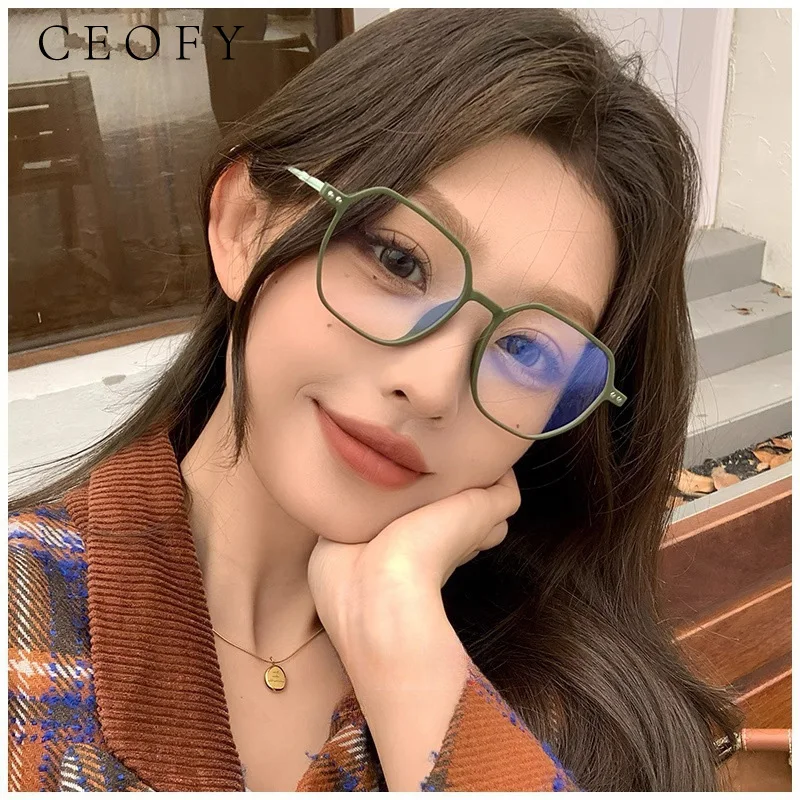 

Ceofy Women Titanium High Quality Eyeglasses Frame Ultra-Light Myopia Optical Prescription Glasses Frame New Men Eyewear