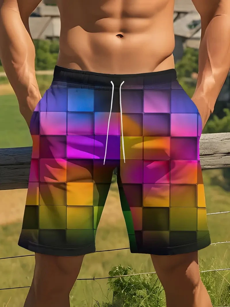New Beach Shorts For Men's Casual Geometric 3D Printed Pattern Summer Fashion New Product Short Pants Unisex Quick-dry Trunks