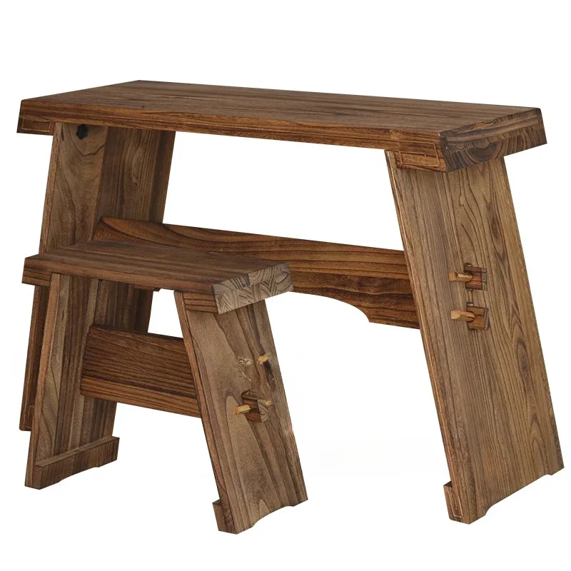

%a Guqin Table and Bench, Paulownia Solid Wood Desk, Portable Tea or Sinology Desk, Antique Resonance Box, Traditional Furnitur