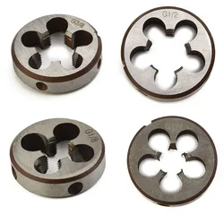 1Pcs HSS Pipe Threads Round Die 1/8 1/4 3/8 1/2 3/4in HSS High Speed Steel Pipe Thread Round Die Hand Tools Tap Die