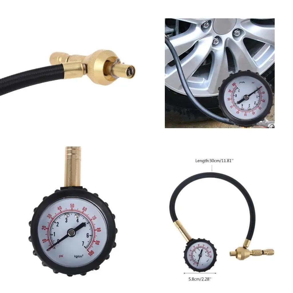 

R9UF 1pcs Professional Rapid Air Down Tire Deflator Pressure Gauge 100Psi