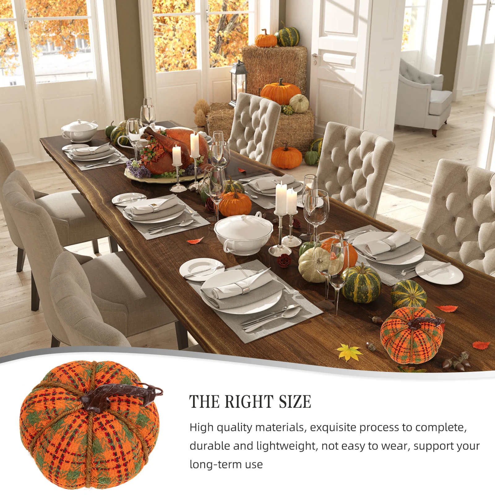 

Knitted Pumpkin Decor Simulation Ornament Thanksgiving Party Adornment Bright Color Design Excellent Craftsmanship