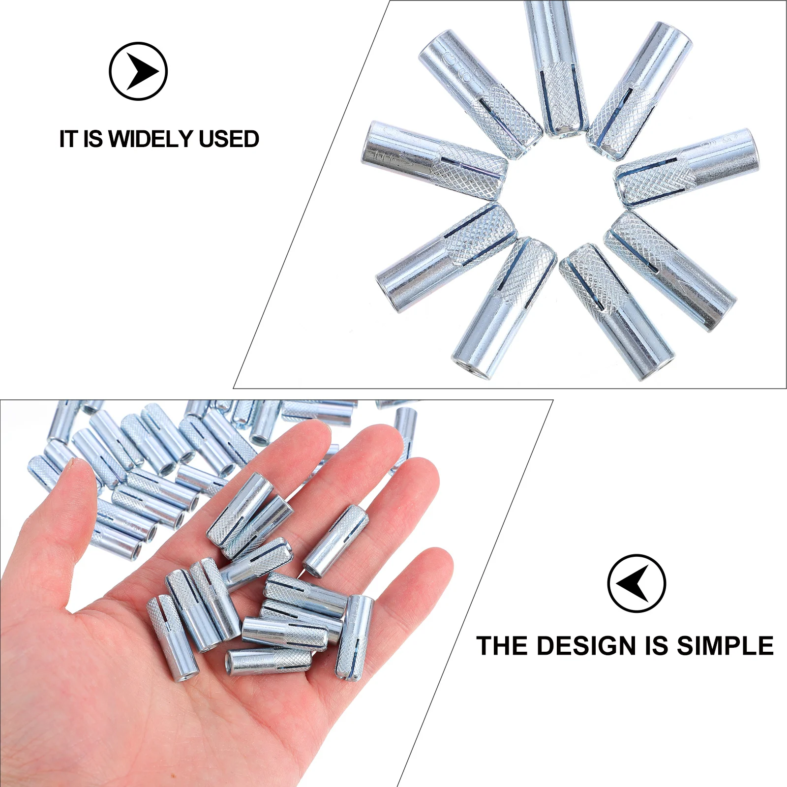 

50 pcs Drop-In Anchor Carbon Steel Expansion Sleeve Bolt Threaded Concrete Fastener For Solid Masonry Wall Anchors