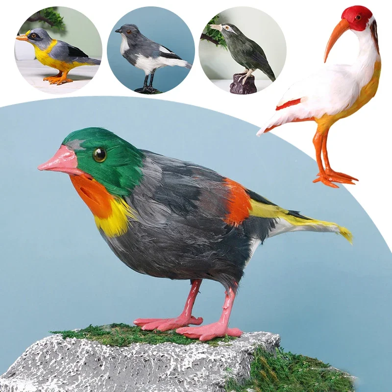 Realistic Furry Pigeon Ornament Artificial Feather Bird Model Flying Home Pigeon Decor Handcrafted Animal Figurine for Kids Gift