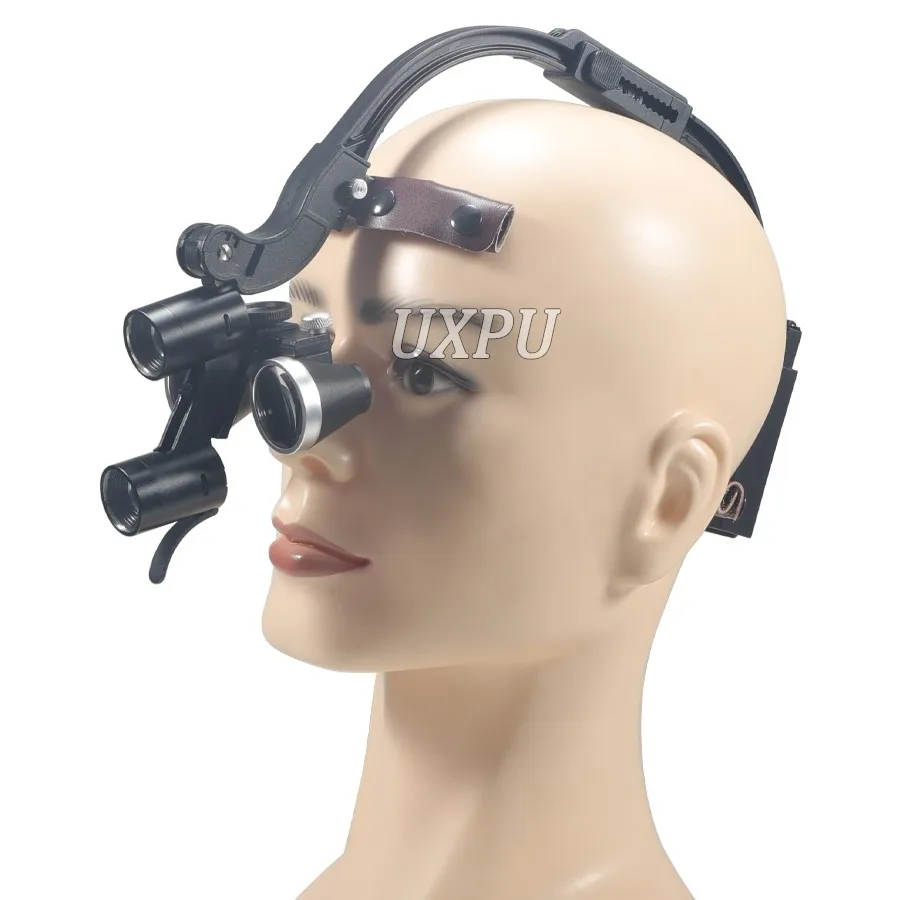 Dental Binocular Magnifying Glasses Can Be Used For Head Mounted Oral Surgery With Dual Headlight Of 2.5X/3.5X Loupe