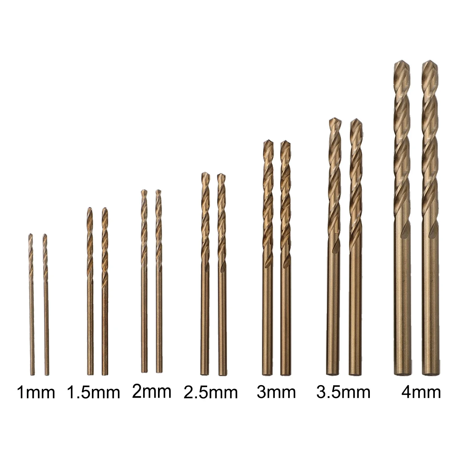 14pcs HSS M35 Cobalt Drill Bit 1-4mm For Stainless Steel Wood Hole Cutter Round Shank Hole Drill Metal Drilling Tool