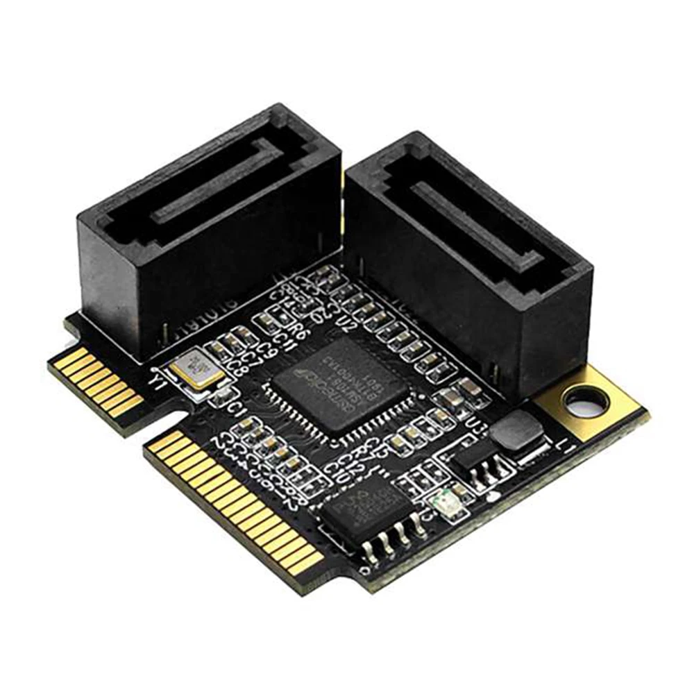 Scheda di estensione disco rigido convertitore Mini PCI-E PCI Express a SATA 3.0 a 2 porte con cavo SATA per computer PC