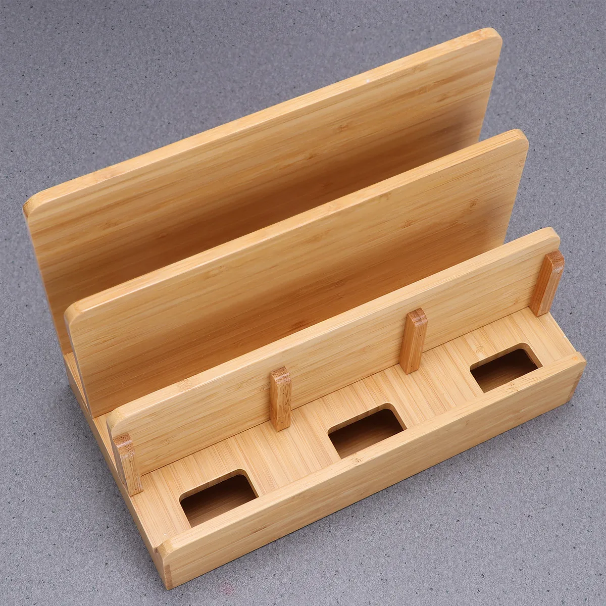 

Bamboo Charging Station Docking Organizer Cellphone Holder Eco-Friendly Charging Stand for Smartphones Tablets Multiple Device