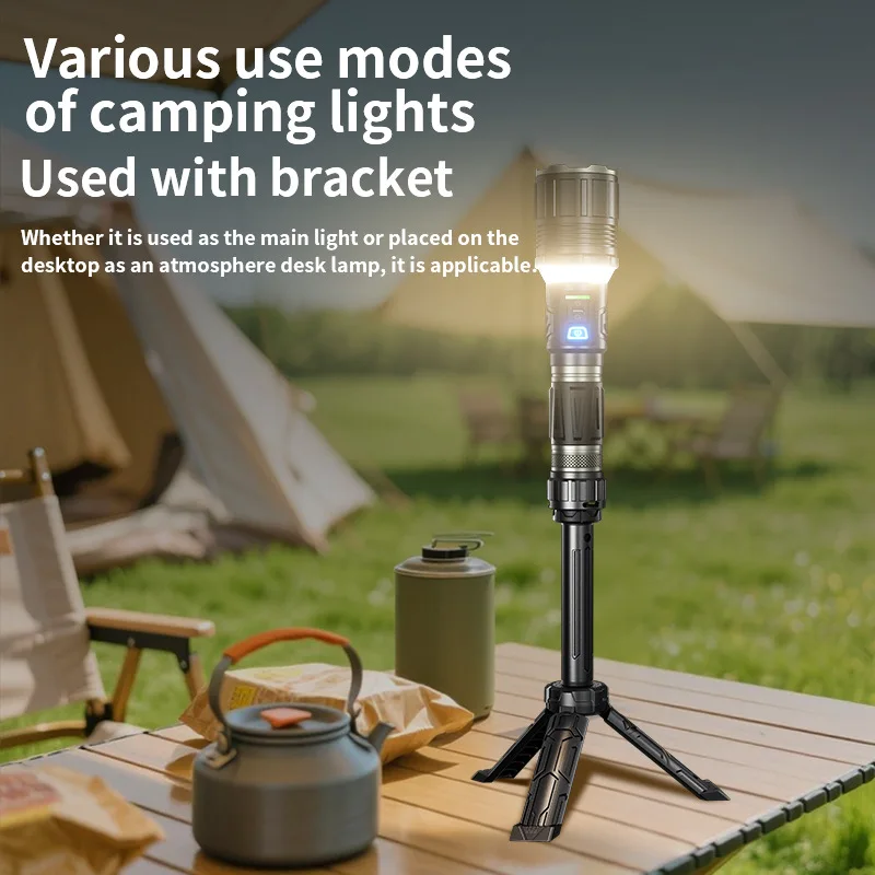 풀 알로이 1500미터 4모드 IPX4 50W 연꽃 모양 헤드 화이트 레이저 손전등 극강 밝기 장거리 창문 파괴용