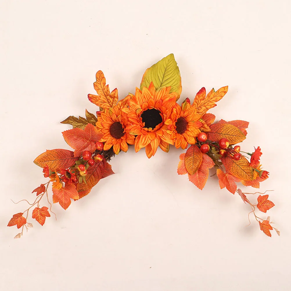 1 قطعة باب عباد الشمس الاصطناعي ديكور معلق برتقالي لتقوم بها بنفسك جارلاند لسياج حديقة الحائط قلادة حفلة عيد الشكر مقلد