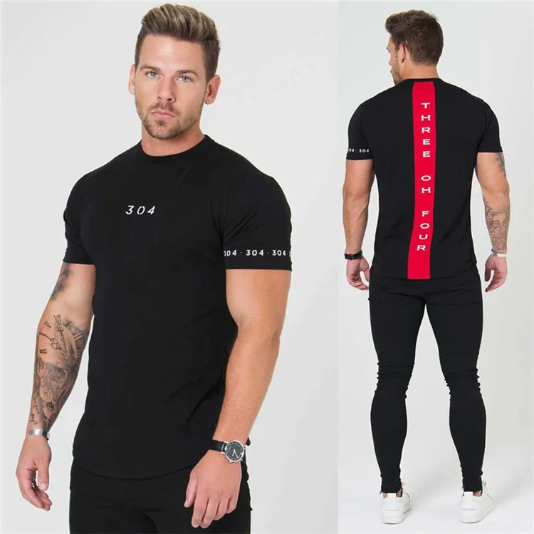 New Gym Clothing Fitness Tees Men Fashion Extend Hip Hop Summer Short Sleeve T-shirt Cotton Bodybuilding Muscle Guys