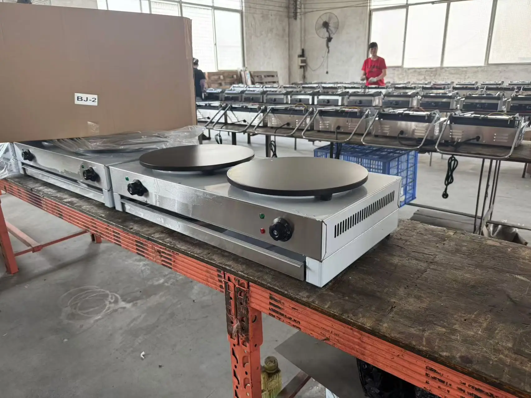 High Quality Stainless Steel Kitchen Machine Electric 220V Pancake Machine 2-Plate Electric Crepe Maker for Sale