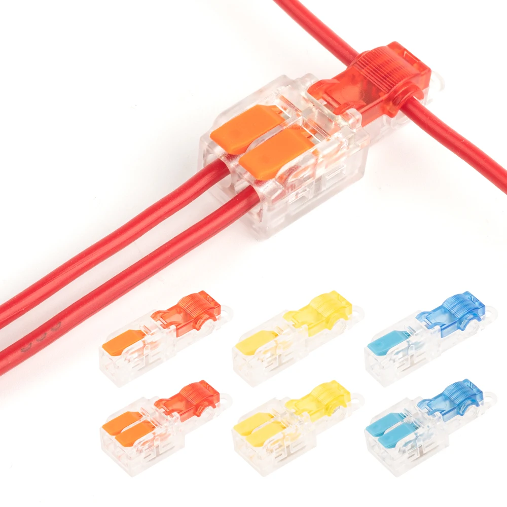 25PCS T-Type Quick Wire Connectors Stripping Free Splice With Lever Junction Box Led Light Electrical Cable Crimp Terminals