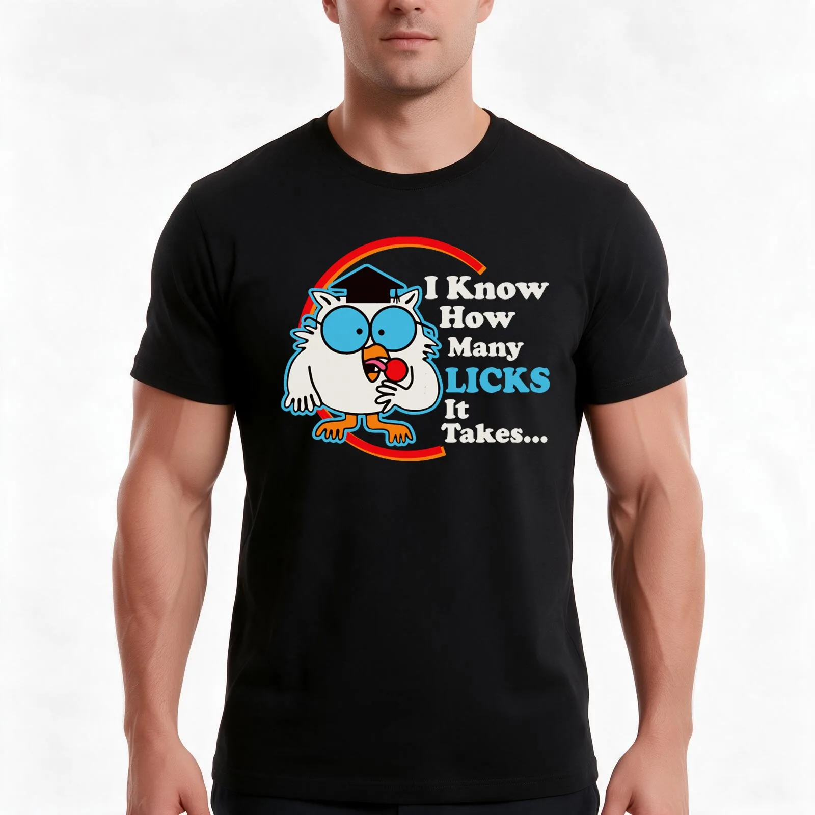 I Know How Many Licks It Takes T-Shirt, Summer Casual Cotton Tee, Oversized Streetwear Tops, Vintage Graphic Print, 100% Cotton