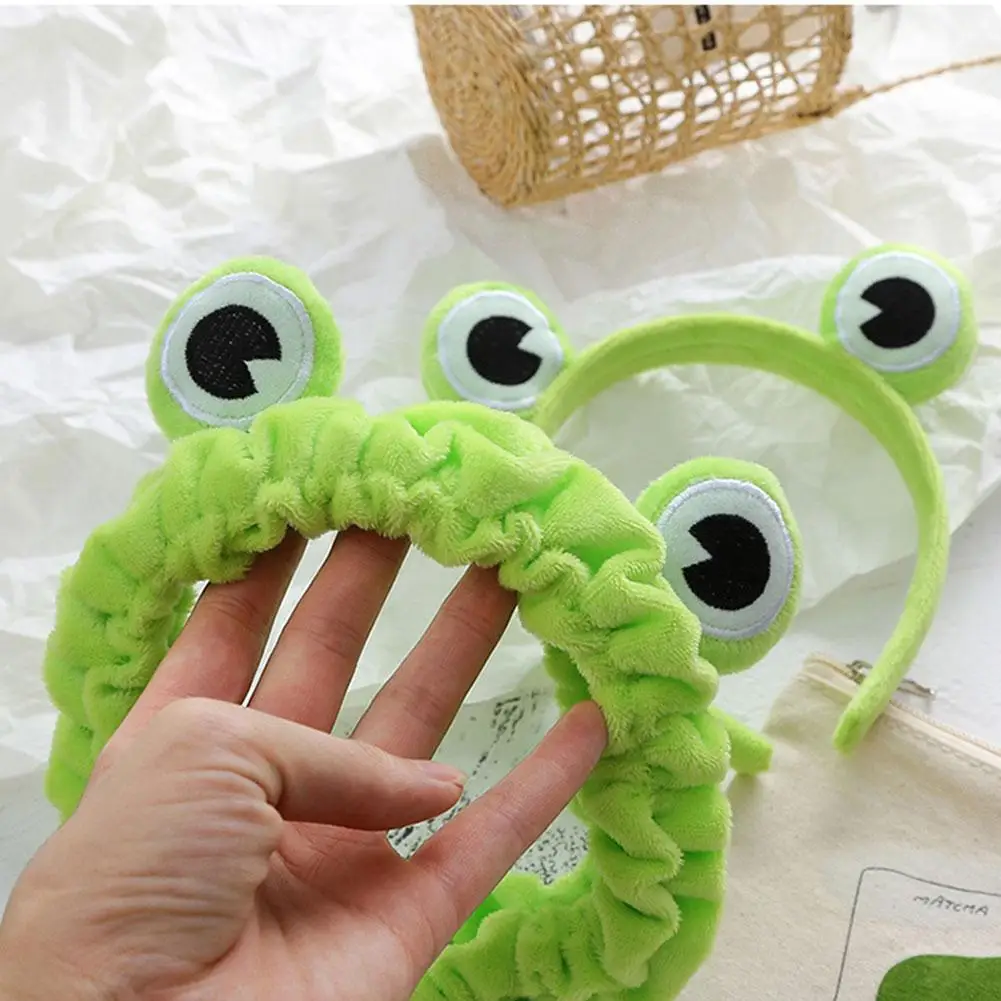 Cute Funny Frog Makeup Headband Wide-brimmed Elastic Hairbands Cute Girls Hair Bands Women Hair Accessories Girls Hairband