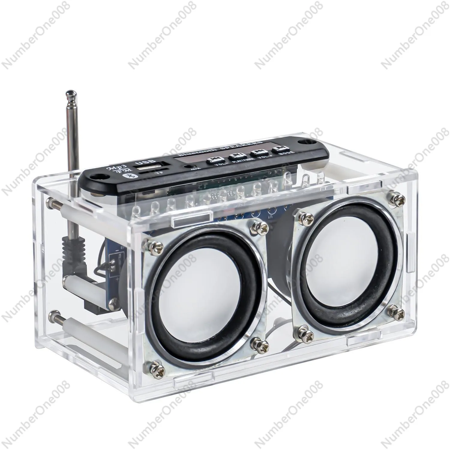 FM Radio Bluetooth Speaker Amplifier DIY Kit Spectrum Display Soldering Practice Electronic Project 5V Dual Channel