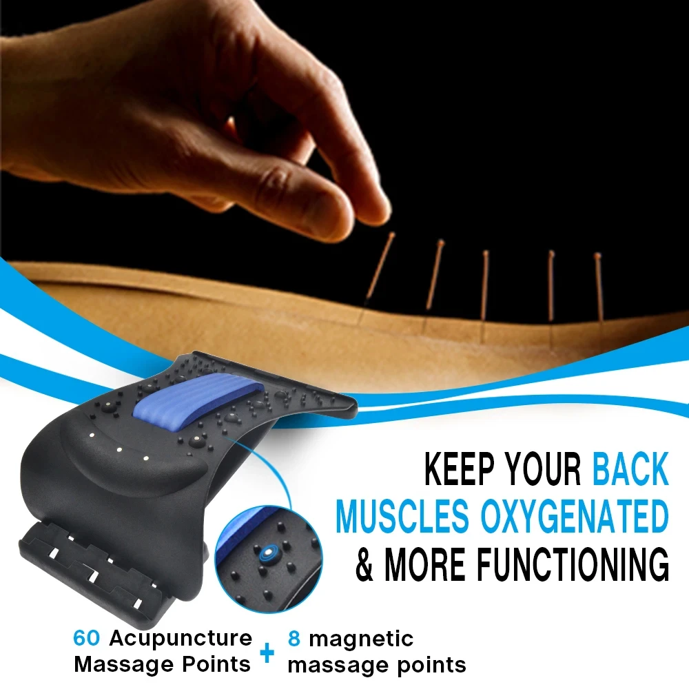 Adjustable Neck Stretcher Waist Back Cracking Device Back Cracker 4 Level Spine Board Magnetic Therapy Shoulder Back Relief Tool