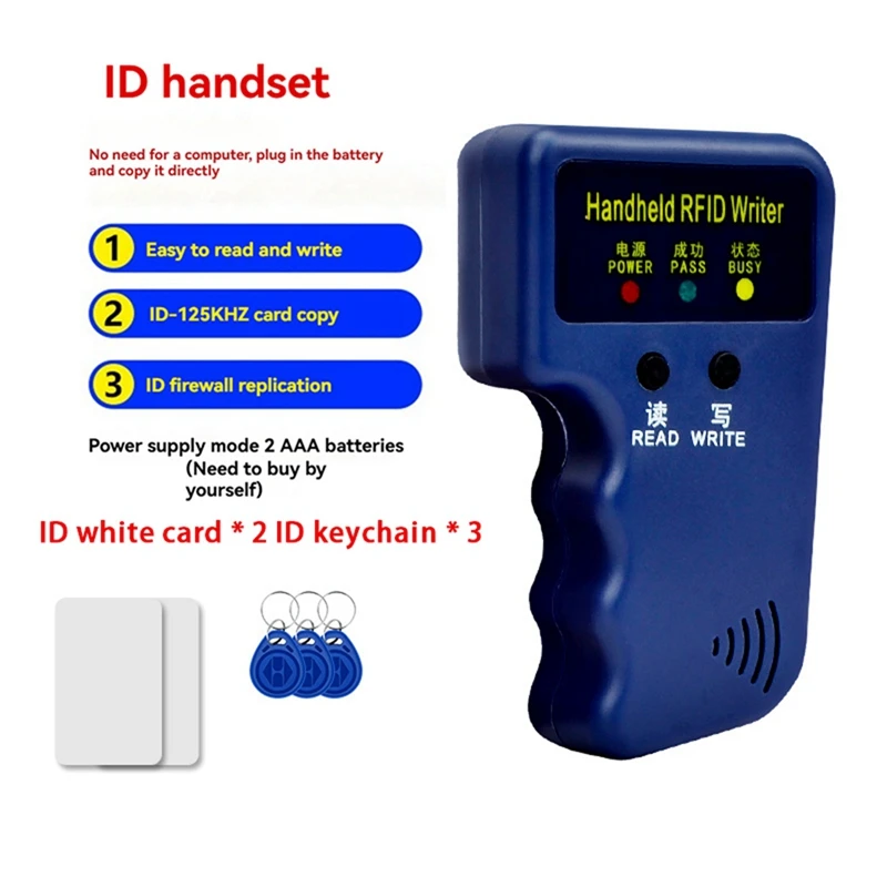 125Khz RFID Card Reader+3 Keyfobs+2 Cards Kit Copier Writer Duplicator Programmer ID Card Copy EM4305 T5577
