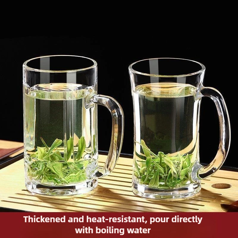 Thickened Beer Glass Cup,Heat-resistant Glass Tea Cup,Whiskey Red Wine Glasses, Transparent Milk Coffee Cups, Bar Wine Accessory