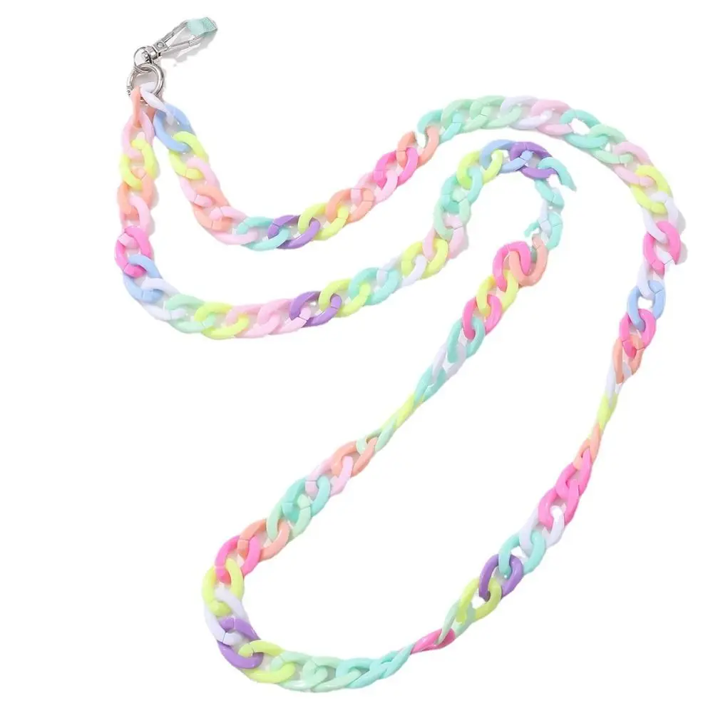 Portable 120CM Acrylic Phone Lanyard Keychain Colorful Phone Chain Straps Anti-lost Rope Phone Accessories