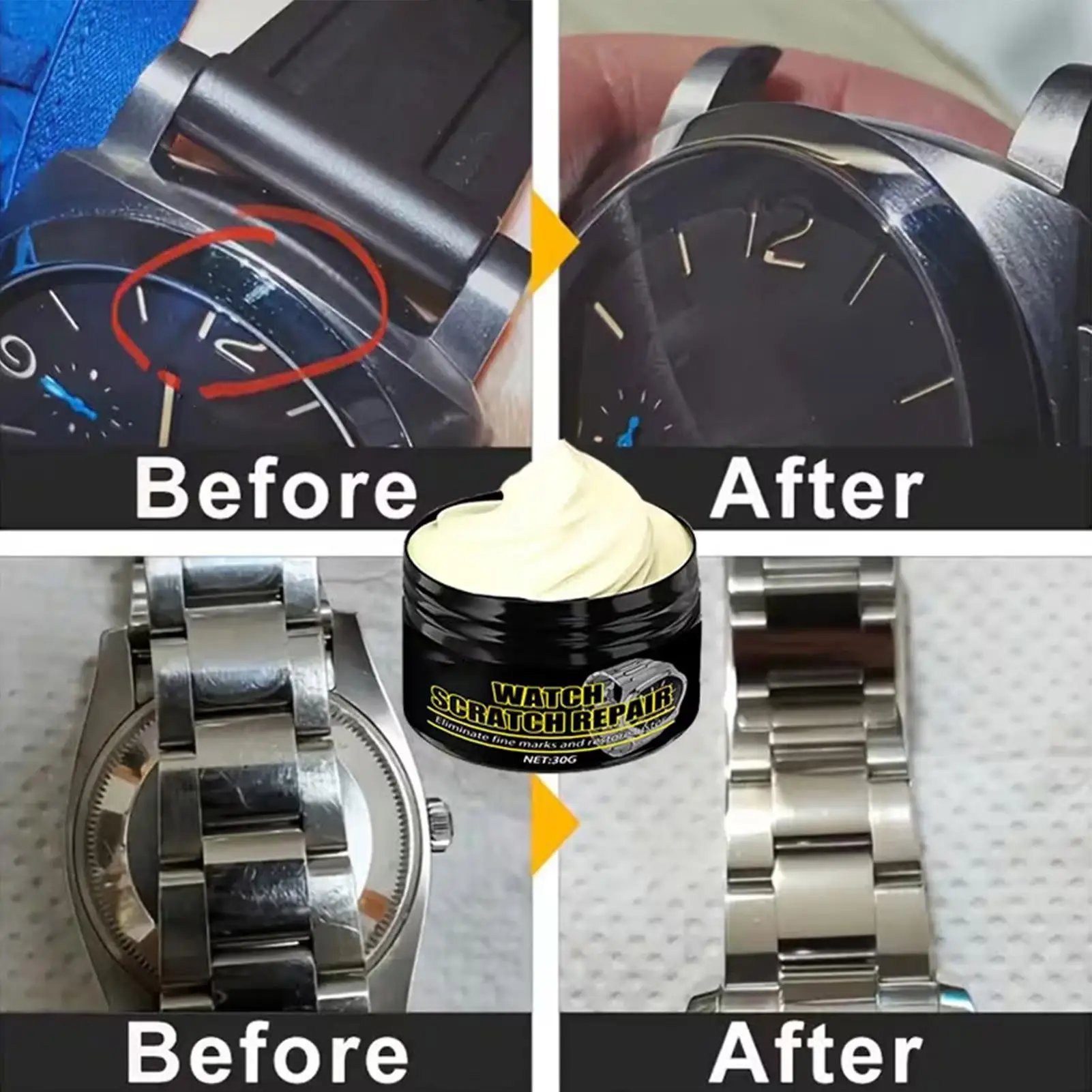Watch Polishing Paste Scratch Remover Metal Frame Renew Cream for Stainless Steel Straps & Screens Jewelry Restoration