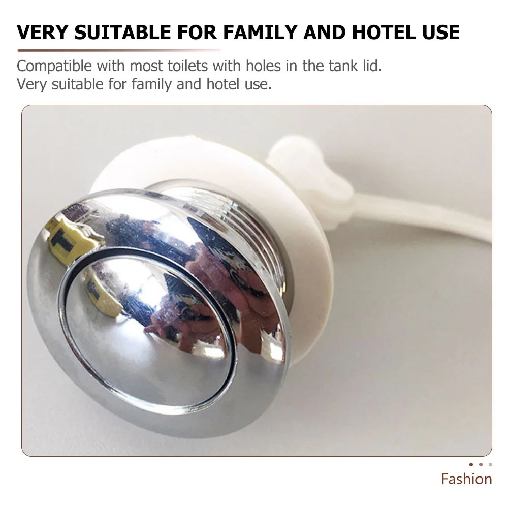 

3pcs Bathroom Toilet Water Tank Buttons Flush Push Replacement For Home Hotel Durable Electroplated Surface Universal Fit