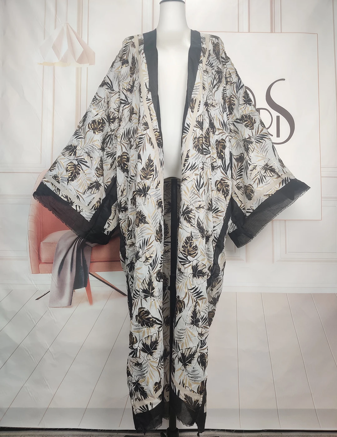 Autumn Fashion African Bloggers Floral Cotton Loose Kimonos Causal Boho Europe Designer Swimwear Long Cardigans For Holiday image 6