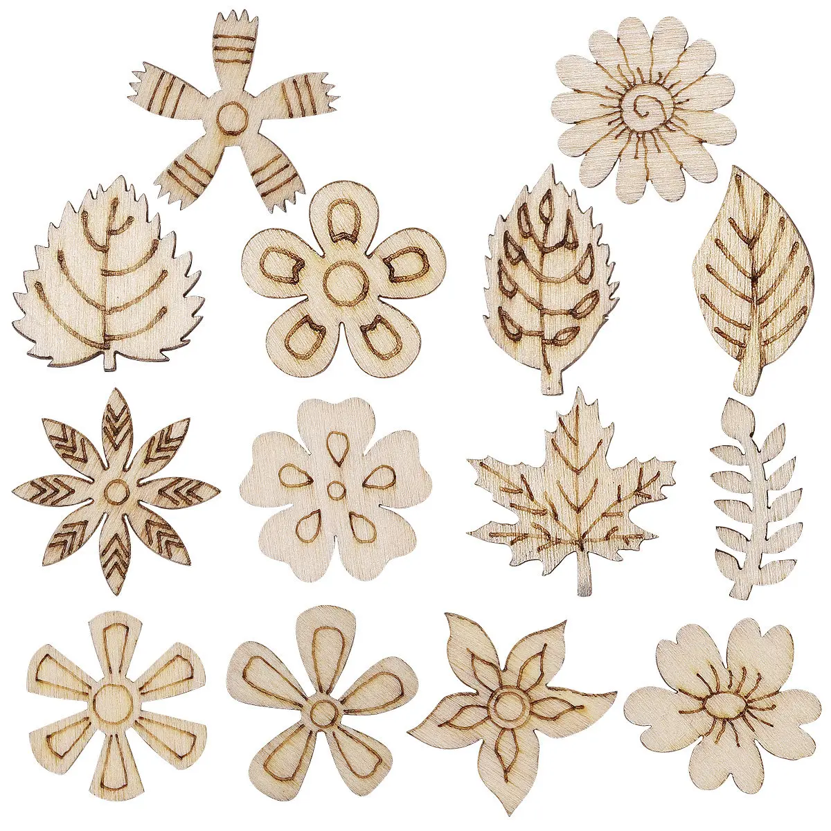 100Pcs Wooden Wooden Craft Pieces For Art Teacher Christmas Crafts Supplies Slice Natural Material