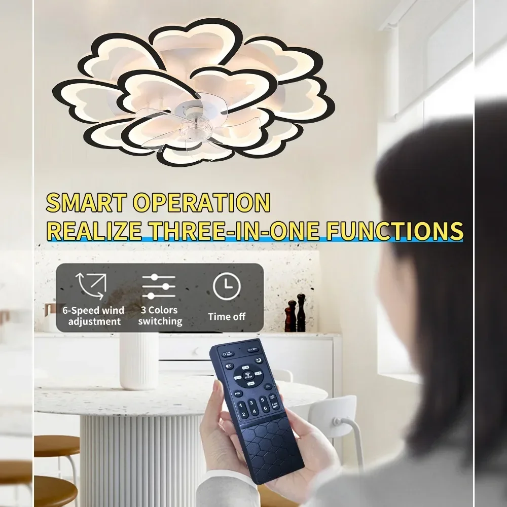 Ceiling Fan with Lights, 35Inches, Dimmable LED, Remote Control / APP Control, 6 Speeds of Wind, Ceiling Fan