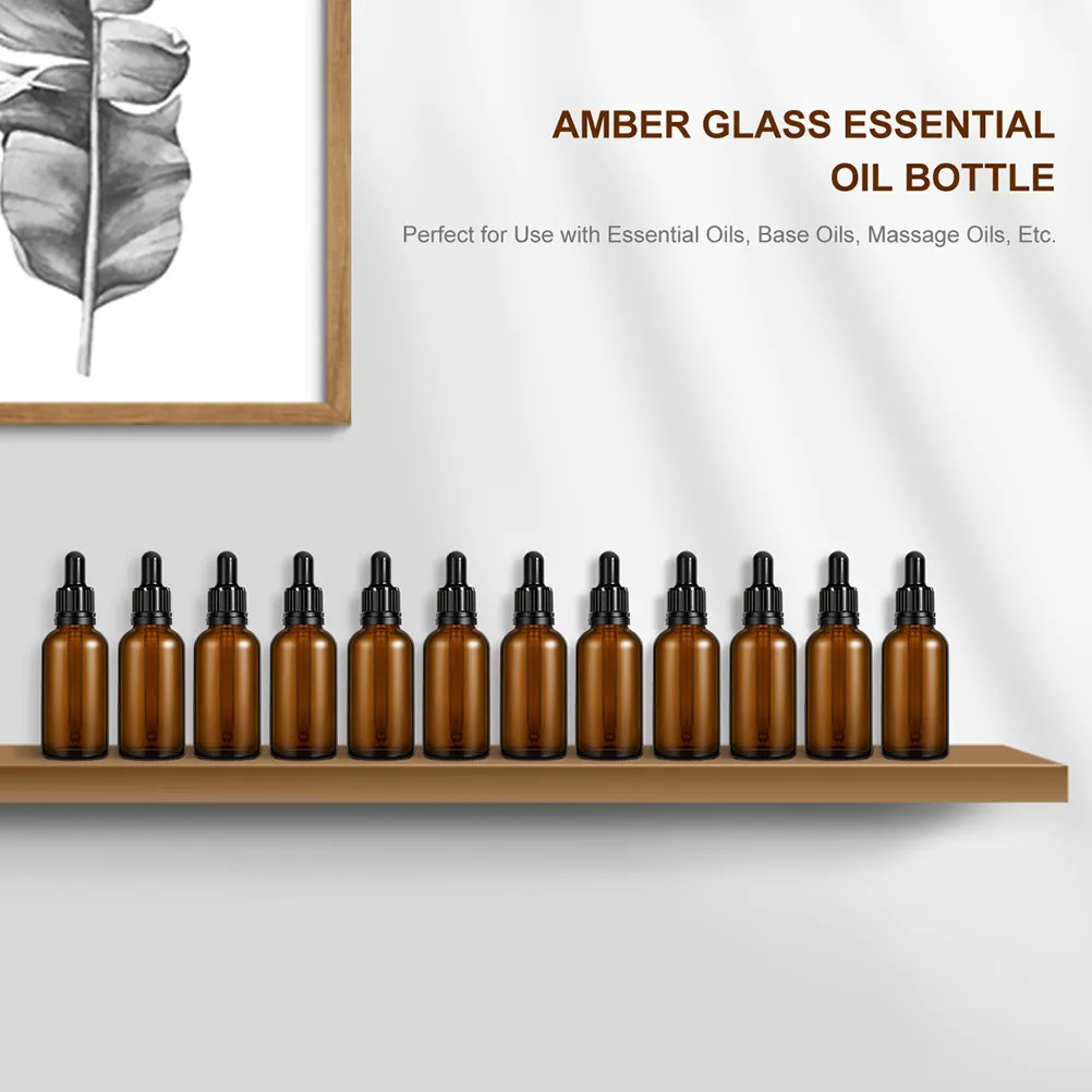 

Набор из 10 многоразовых стеклянных флаконов объемом 30 мл с пипеткой, янтарные бутылки для эфирных масел, для самостоятельного изготовления смесей, хранения базовых жидкостей, многоразовые