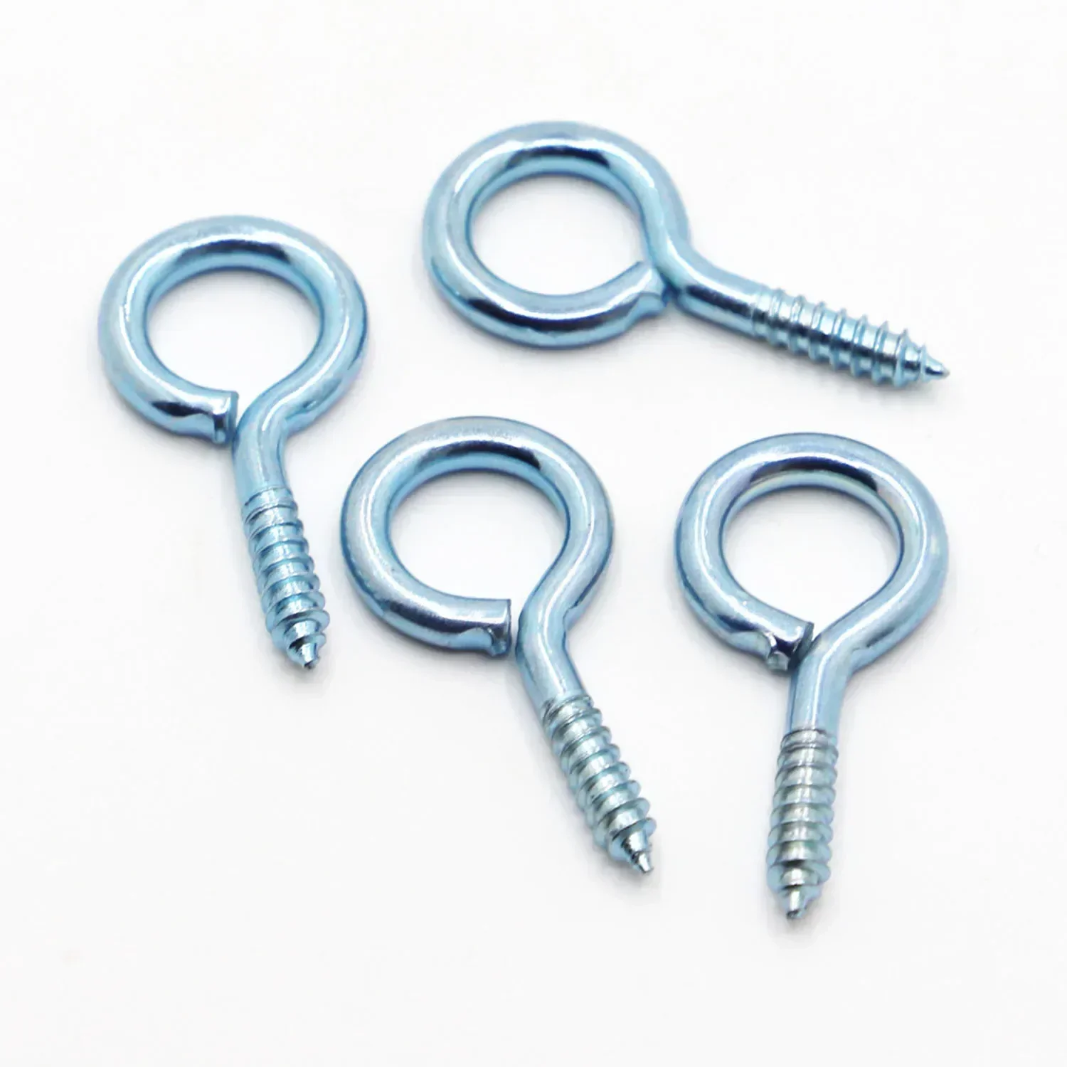 0#-14# Blue Zinc Plated Closed End Light Hook Screws O Ring Hooks Sheep Eye Hook Self-tapping Screws Eye Screws Bolts