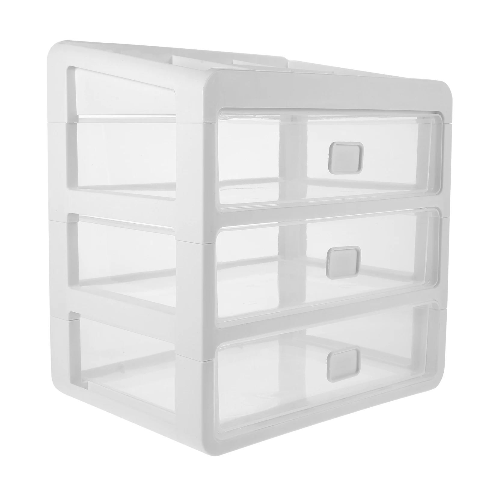 

Transparent Multi layered Makeup Jewelry ganizer Storage Box 9294 White Medium Size Desktop drawers storage cosmetics display