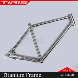 TIRIS CRR9 Titanium Gravel Bike Frame with Sliding Dropout Gates Belts Drive for Rohloff Internal Gear Bicycle Framework 700C