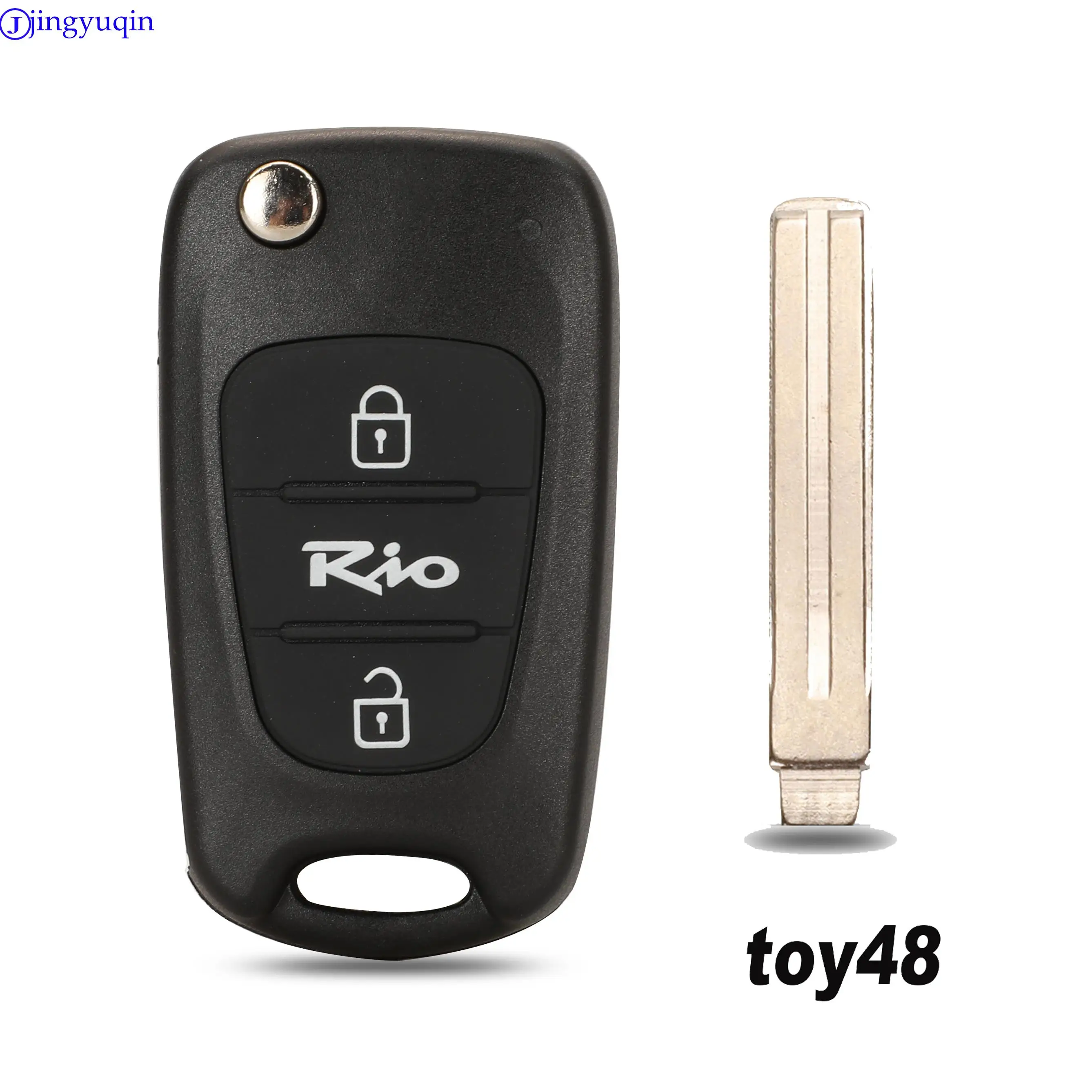 

jingyuqin Remote Car Folding Key Case Cover Shell Fob for Kia Rio 3 Picanto Ceed Cerato Sportage K2 K3 K5 Soul 3Buttons