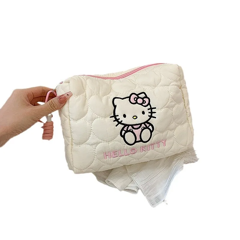 Cartoon Kuromi Katie Cat Storage Bag Large Capacity Washroom Handheld Sanrio Makeup Bag
