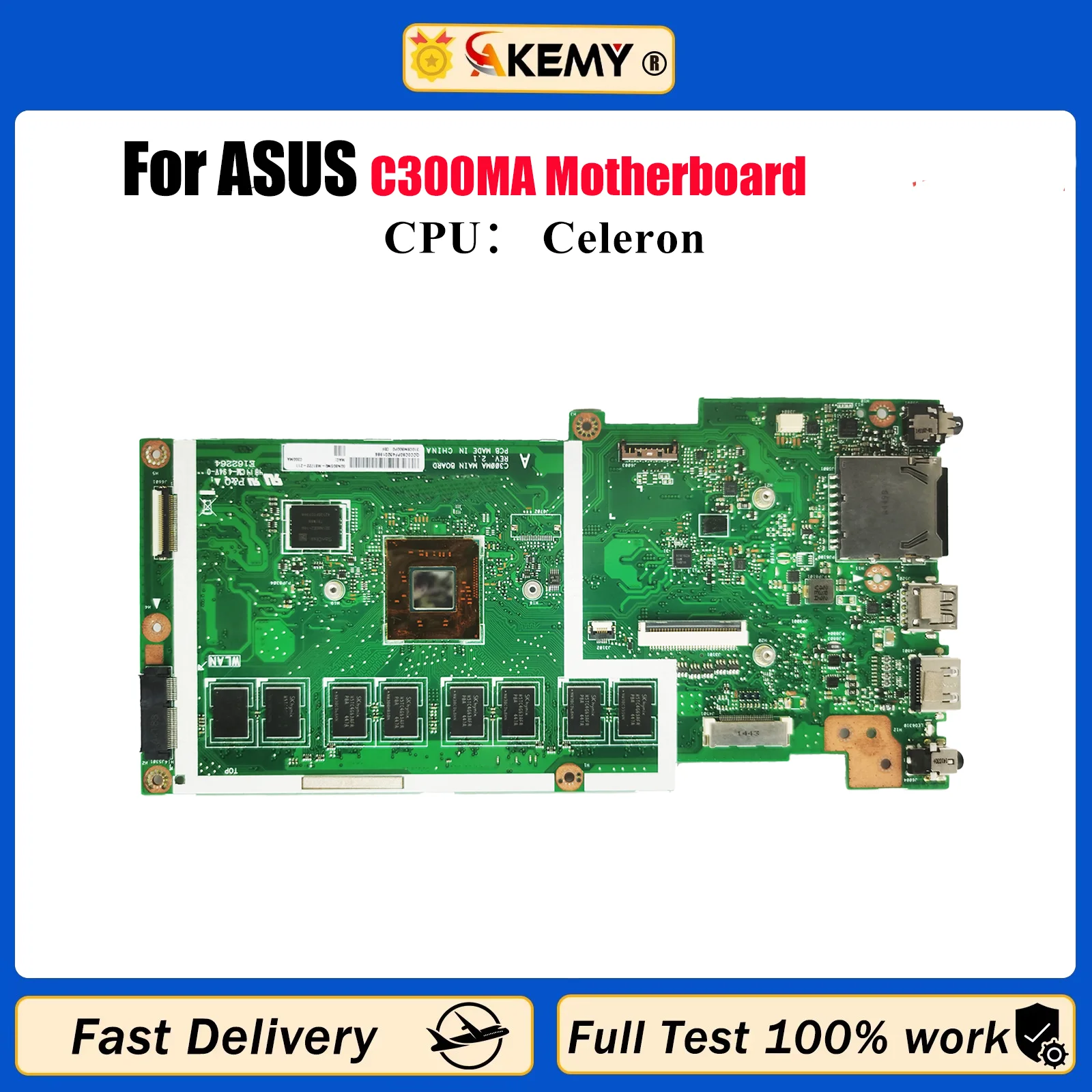 

Материнская плата для ноутбука C300MA для ASUS Chromebook C300M C300MA, материнская плата для ноутбука с процессором Celeron, 100% тестирование, ОК, быстрая доставка