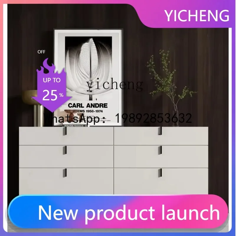 

Paint Chest of Six Drawers Modern Minimalist Sideboard Cabinet Solid Wood Home Entrance Cabinet Curio Cabinet