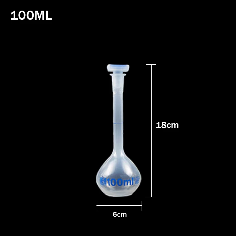 50ml/100ml/250ml/500ml PP Graduated volumetric Flask With Stopper Plastic lab School Lab Plastic Heatproof Clear Laboratory Expe