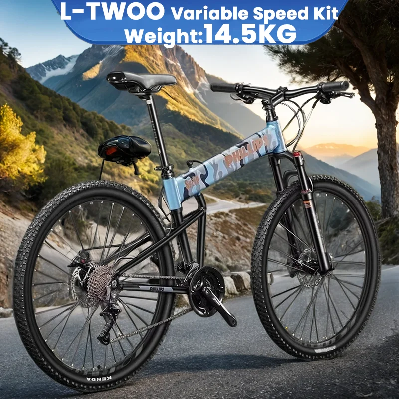 27.5/29inch Aluminum alloy frame Portable folding bicycle27/30/33speed folding mountain bike Double disc brake Lockout Fork MTB