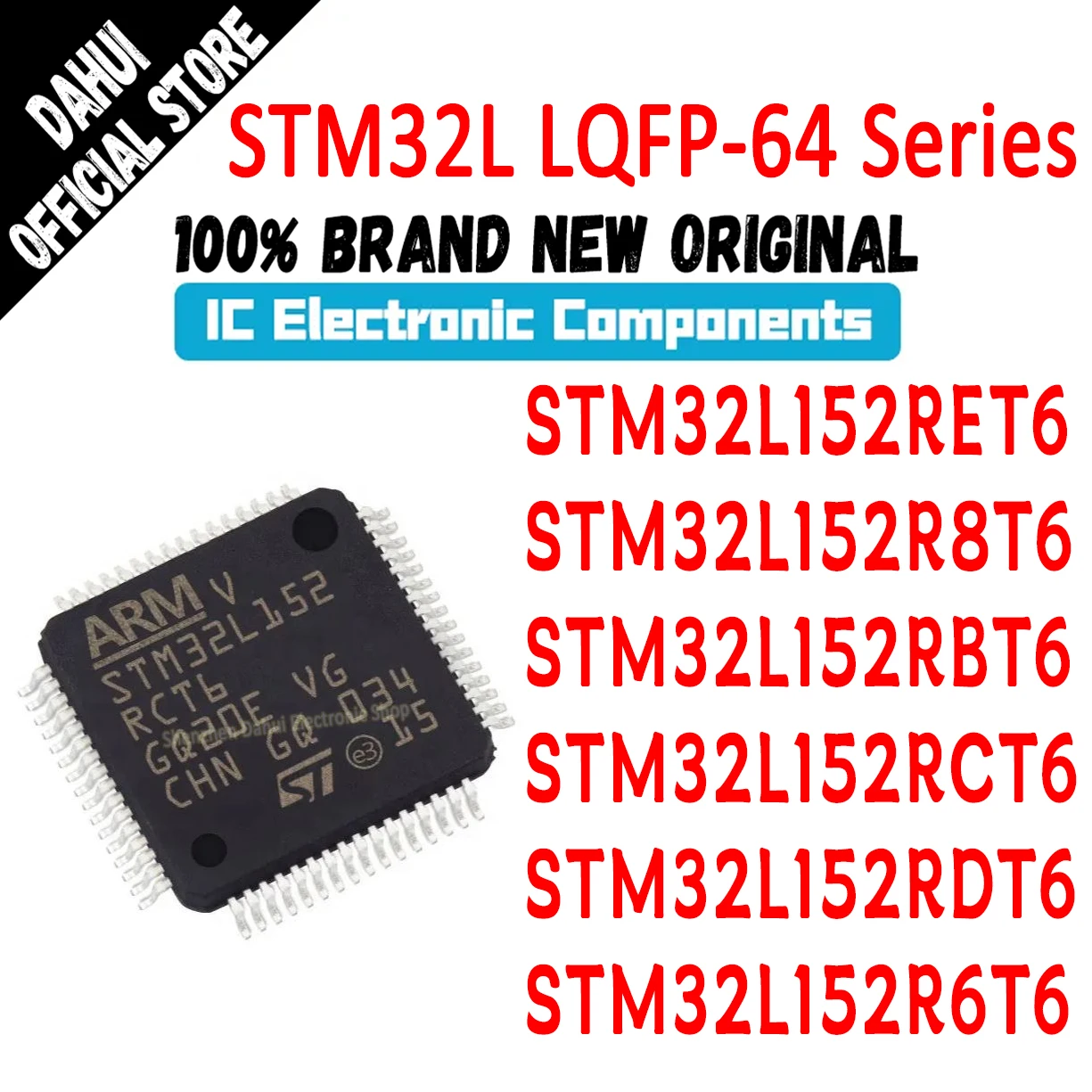 STM32L152RET6 STM32L152R8T6 STM32L152RBT6 STM32L152RCT6 STM32L152RDT6 STM32L152R6T6 STM32L STM32 STM IC MCU Chip LQFP-64